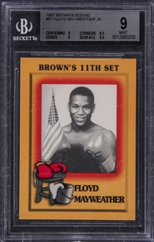 1997 Browns Boxing "11th Set" High Grade Complete Set (84) – Including #51 Floyd Mayweather Rookie Card BGS MINT 9 Example!